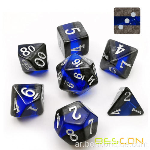 Bescon Mineral Rocks Gem Vines Polyhedral D&D Dice Set من 7 ، لعبة RPG لعب لعبة Dice 7pcs مجموعة